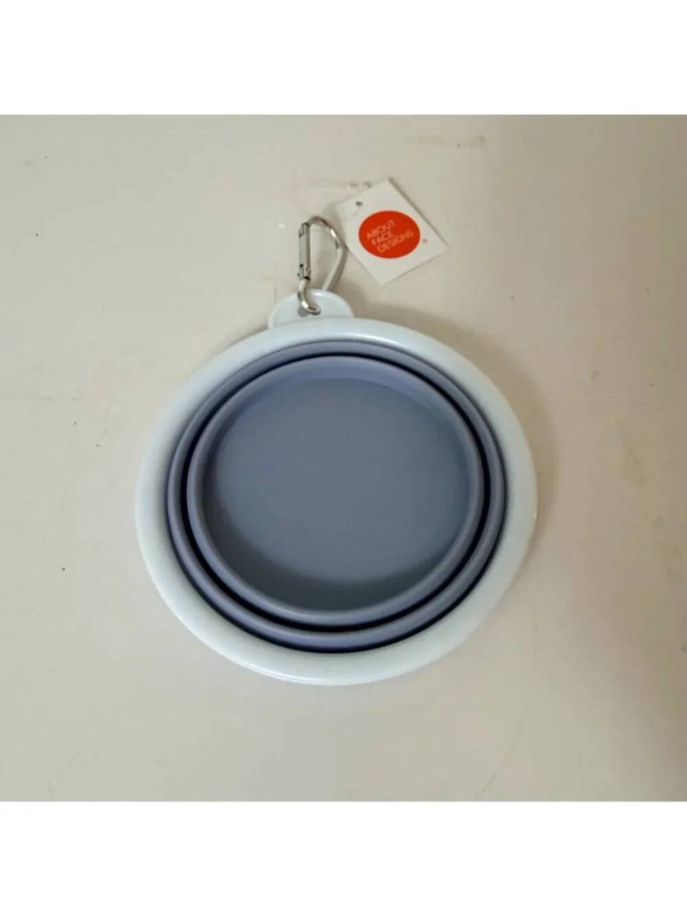 Collapsible Silicone Travel Dog Bowl Set of 2 Carabiners Pet Park Walks Portable